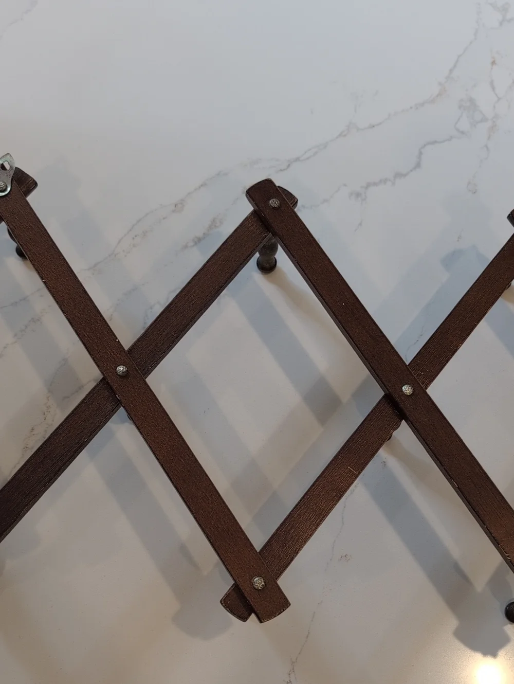 Vintage Brown Expandable Wooden Wall Peg Rack Home Organization Decor